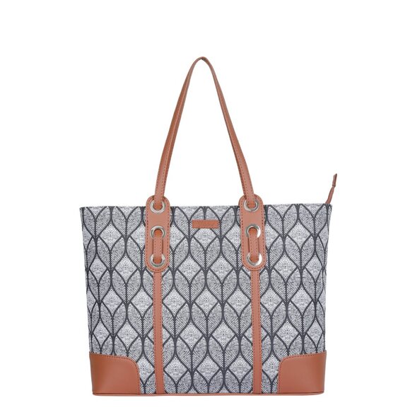 Monochrome Printed Shoulder Tote Bag for Women, Hand Crafted Fabric Handbags - Picture 1 of 10